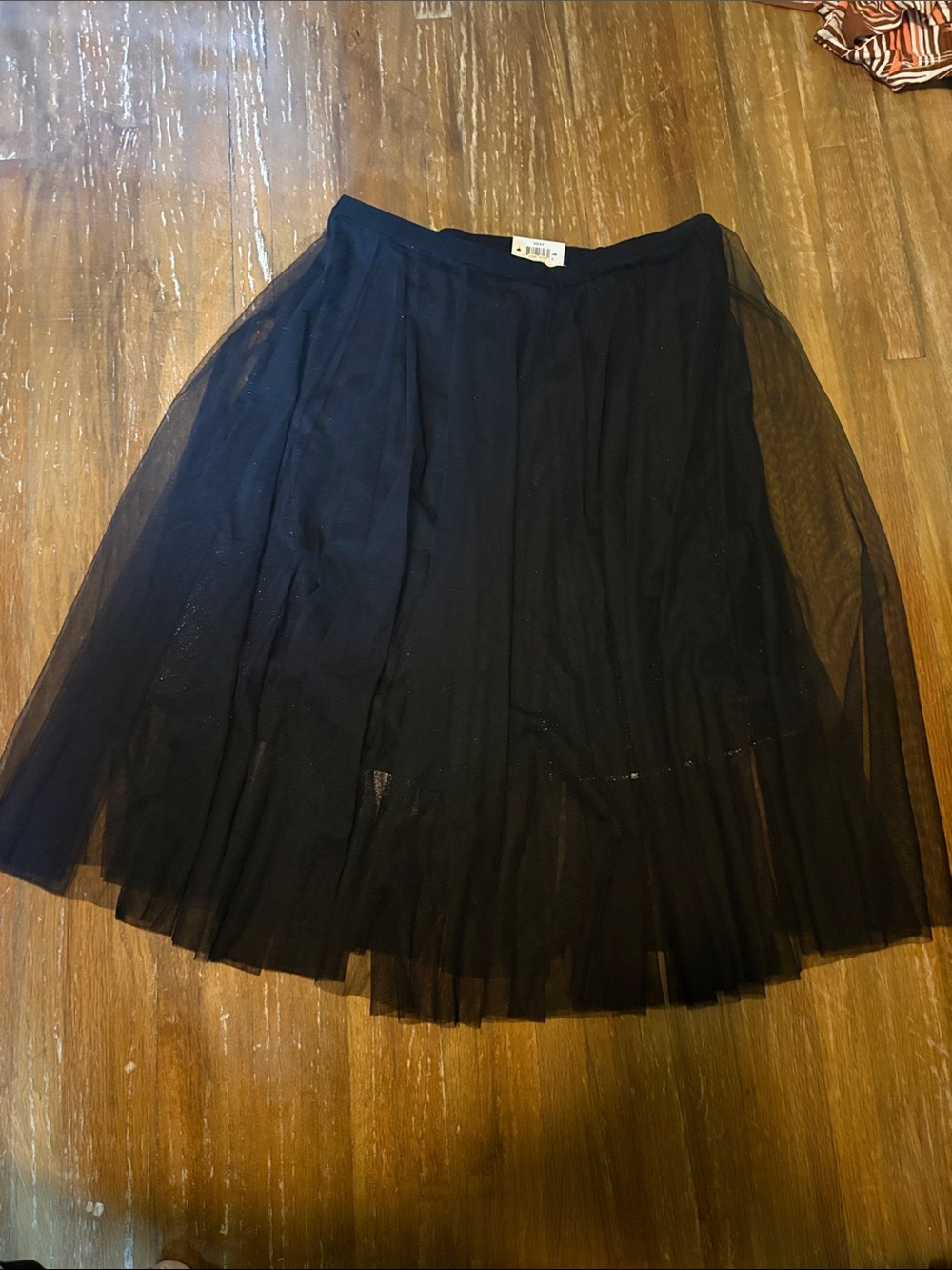 Black Tulle Midi Skirt